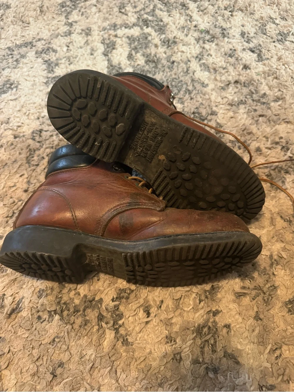 Vintage 1970’s Men's Brown Leather Lace-Up red wing Work Boots